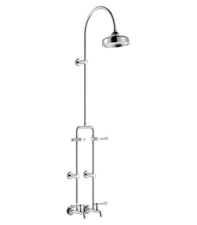 Lillian Lever Exposed Rail Shower & Bath Set, Chrome