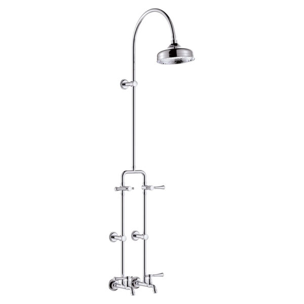Lillian Lever Exposed Rail Shower & Bath Set, Chrome