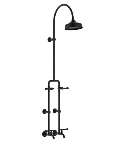 Lillian Lever Exposed Rail Shower & Bath Set, Matte Black
