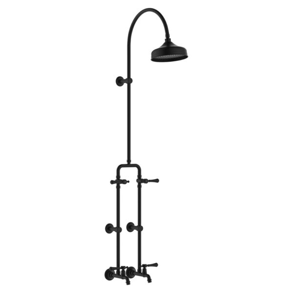 Lillian Lever Exposed Rail Shower & Bath Set, Matte Black