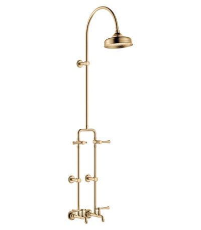 Lillian Lever Exposed Rail Shower & Bath Set, Urban Brass