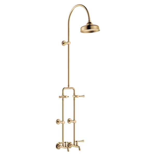 Lillian Lever Exposed Rail Shower & Bath Set, Urban Brass