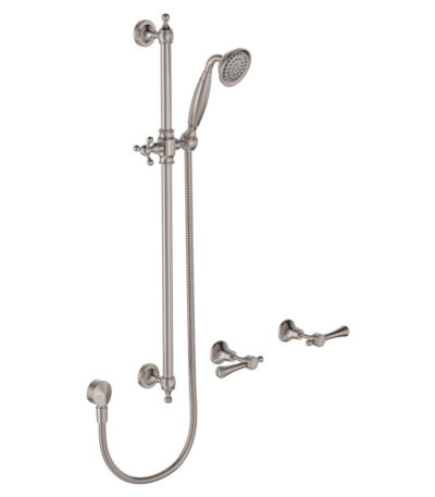 Lillian Lever Rail Shower Set, Brushed Nickel