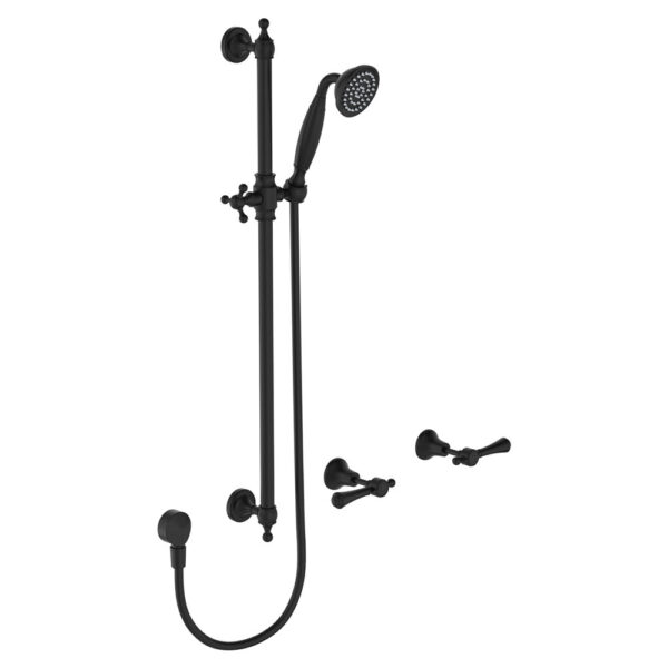 Lillian Lever Rail Shower Set, Matte Black