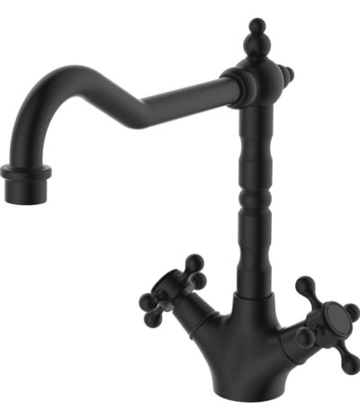 Lillian Shepherds Crook Sink Mixer, Matte Black