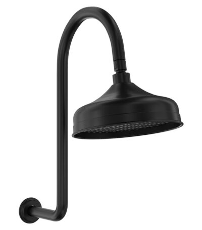 Lillian Wall Arm Shower Set, Matte Black