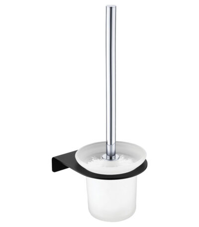 Lincoln Toilet Brush & Holder, Mixed Finish