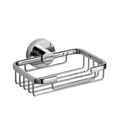 LINKWARE LR4007 LOUI SOAP BASKET CHROME / BLACK - Urban Designs Bathroom and Kitchen