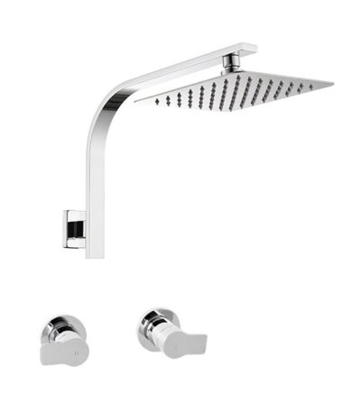 LINKWARE P6653/T9983 LIBERTY GOOSENECK SHOWER SET CHROME / MATTE BLACK - Urban Designs Bathroom and Kitchen