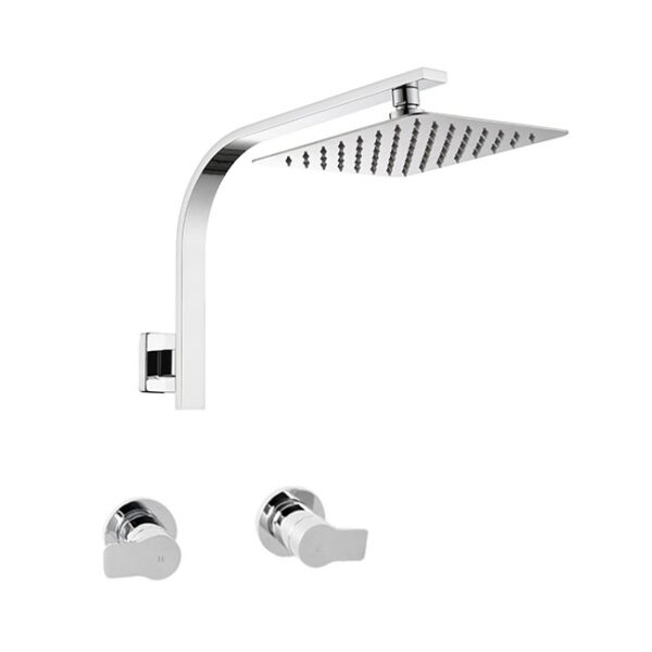 LINKWARE P6653/T9983 LIBERTY GOOSENECK SHOWER SET CHROME / MATTE BLACK - Urban Designs Bathroom and Kitchen