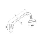 LINKWARE R159F GOOSENECK SHOWER ARM & HEAD CHROME - Urban Designs Bathroom and Kitchen