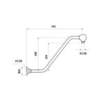 LINKWARE R351B WALL 450mm UPSWEPT SHOWER ARM CHROME - Urban Designs Bathroom and Kitchen
