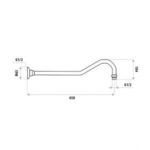 LINKWARE R352B WALL GOOSENECK 450mm UPSWEPT SHOWER ARM CHROME - Urban Designs Bathroom and Kitchen