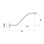 LINKWARE R356B SQUARE 450mm UPSWEPT SHOWER ARM CHROME - Urban Designs Bathroom and Kitchen