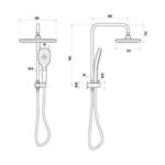 LINKWARE T9781 HUNTINGWOOD TWIN SHOWER CHROME / MATTE BLACK - Urban Designs Bathroom and Kitchen