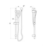 LINKWARE T9782 HUNTINGWOOD HAND SHOWER ON RAIL CHROME / MATTE BLACK - Urban Designs Bathroom and Kitchen