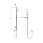 LINKWARE T9982 LIBERTY HAND SHOWER ON RAIL CHROME / MATTE BLACK - Urban Designs Bathroom and Kitchen
