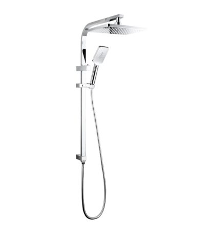 LINKWARE T9988 LIBERTY TWIN SHOWER WITH RAIL CHROME / MATTE BLACK - Urban Designs Bathroom and Kitchen