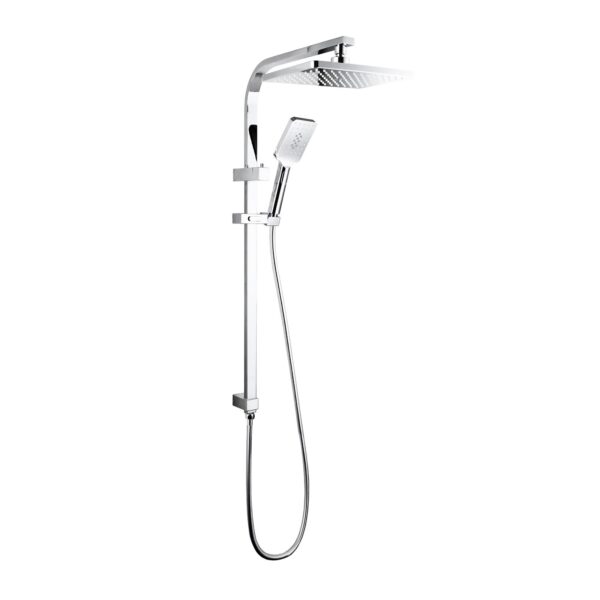 LINKWARE T9988 LIBERTY TWIN SHOWER WITH RAIL CHROME / MATTE BLACK - Urban Designs Bathroom and Kitchen