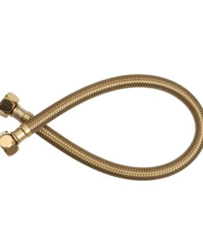 Linsol Ezyflow 450mm Flexible Water Connector - Brushed Brass | EZY-450FWC-BB