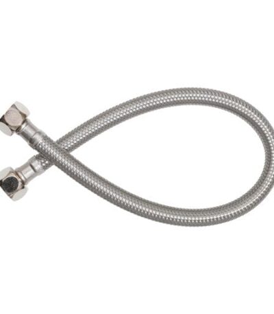 Linsol Ezyflow 450mm Flexible Water Connector - Brushed Nickel | EZY-450FWC-BN