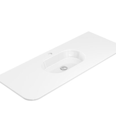 Lola Gloss Full Depth Curved Ceramic Basin Top 1200mm 1TH