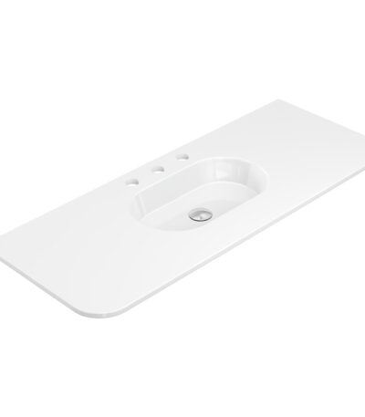 Lola Gloss Full Depth Curved Ceramic Basin Top 1200mm 3TH