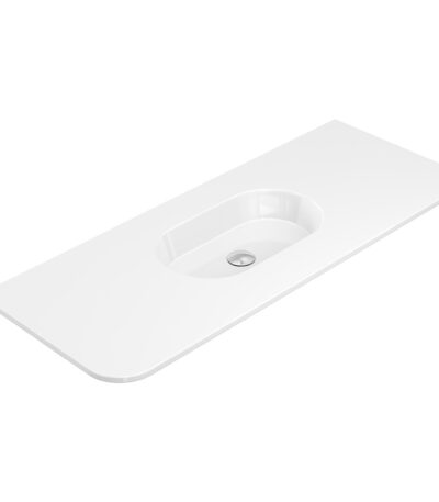 Lola Gloss Full Depth Curved Ceramic Basin Top 1200mm NTH