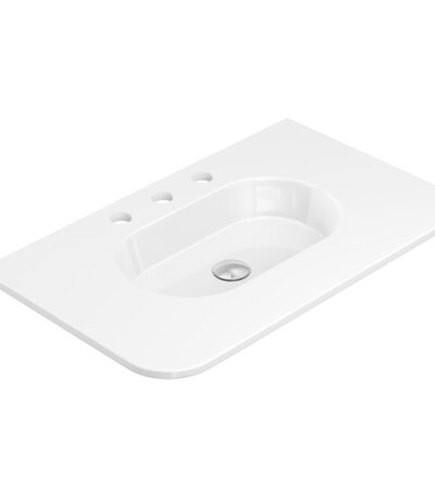 Lola Gloss Full Depth Curved Ceramic Basin Top 750mm 3TH