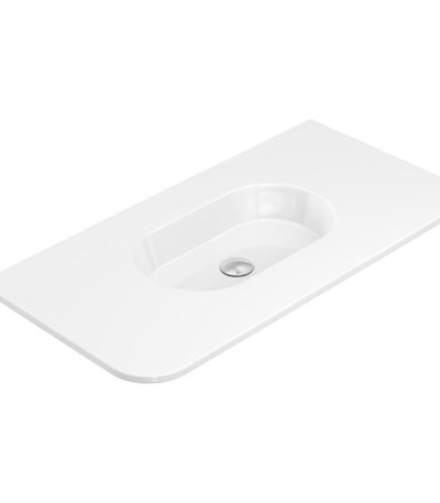 Lola Gloss Full Depth Curved Ceramic Basin Top 900mm NTH