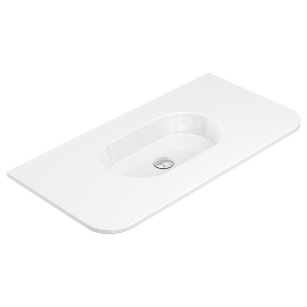Lola Gloss Full Depth Curved Ceramic Basin Top 900mm NTH