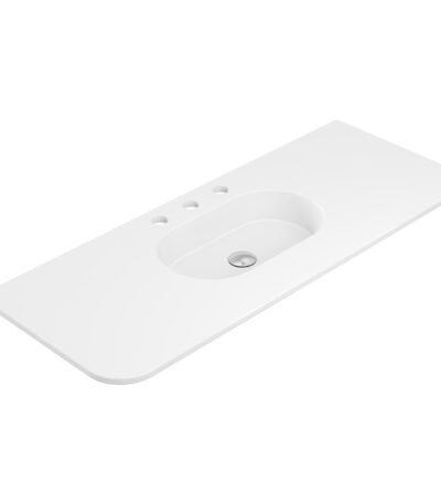 Lola Matte Full Depth Curved Ceramic Basin Top 1200mm 3TH
