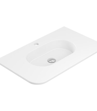 Lola Matte Full Depth Curved Ceramic Basin Top 750mm 1TH