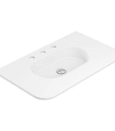 Lola Matte Full Depth Curved Ceramic Basin Top 750mm 3TH
