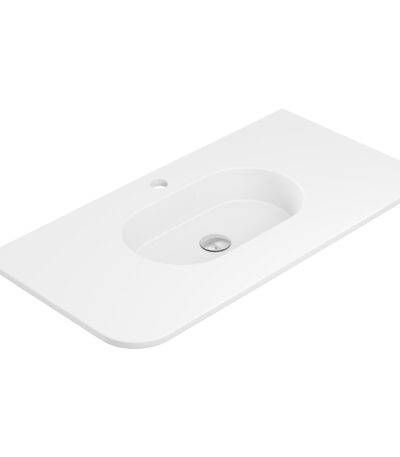Lola Matte Full Depth Curved Ceramic Basin Top 900mm 1TH