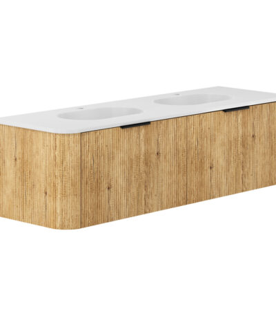 Lola Matte Minka Curved Scandi Oak 1500 Wall-Hung Vanity 1TH