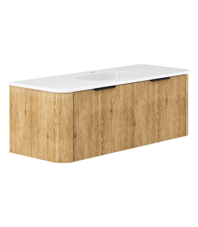 Lola Minka Curved Scandi Oak 1200 Wall-Hung Vanity 1TH