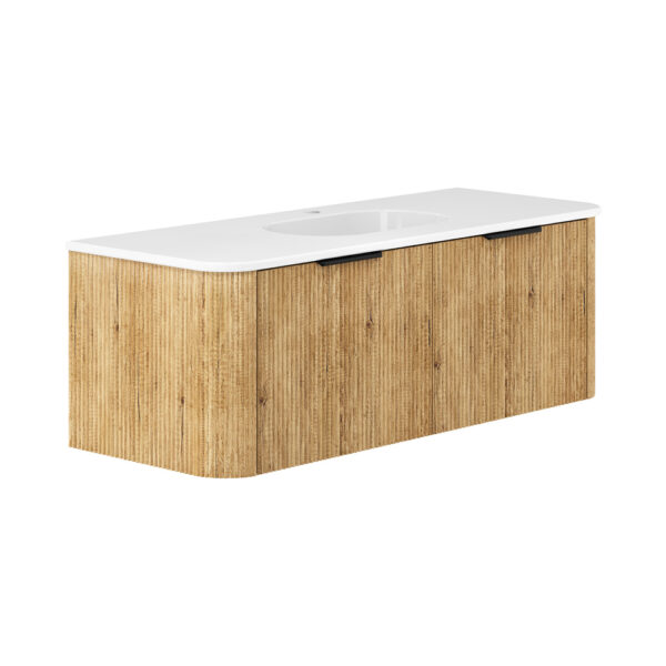 Lola Minka Curved Scandi Oak 1200 Wall-Hung Vanity 1TH