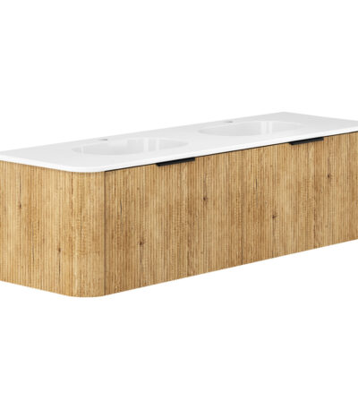 Lola Minka Curved Scandi Oak 1500 Wall-Hung Vanity 1TH