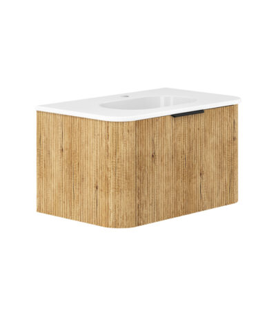 Lola Minka Curved Scandi Oak 750 Wall-Hung Vanity 1TH