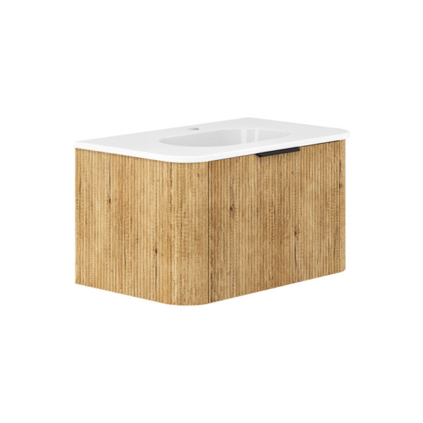 Lola Minka Curved Scandi Oak 750 Wall-Hung Vanity 1TH