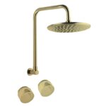 Loui Brushed Gold Gooseneck Shower Set | P6153BG/T9083BG