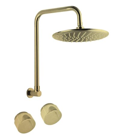 Loui Brushed Gold Gooseneck Shower Set | P6153BG/T9083BG