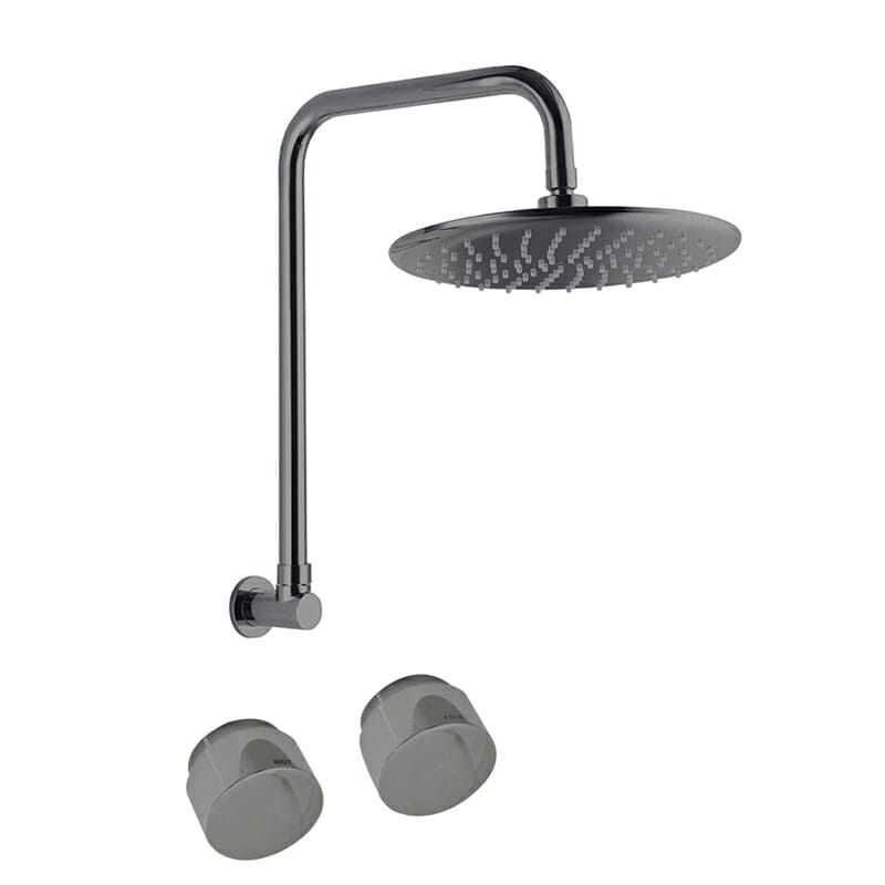 Loui Brushed NIckel Gooseneck Shower Set | P6153BN/T9083BN