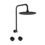 Loui Matt Black Gooseneck Shower Set | P6153BK/T9083BK