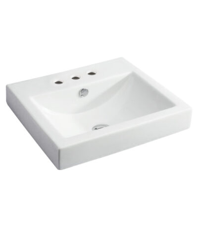 Low Profile Semi-Inset Basin, 3 Tap Holes