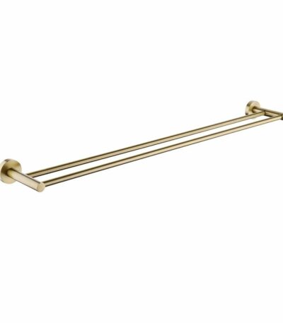 LUCID PIN Brushed Gold Double Towel Rail Rail - 750mm | BUYG6602.TR