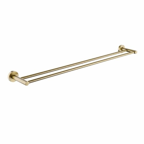 LUCID PIN Brushed Gold Double Towel Rail Rail - 750mm | BUYG6602.TR