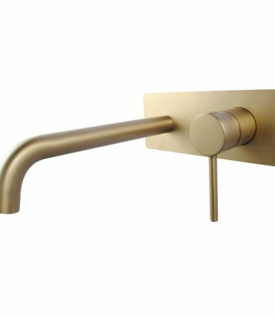 LUCID PIN Brushed Gold Wall Mixer With Spout | BUYG0144-2.BM