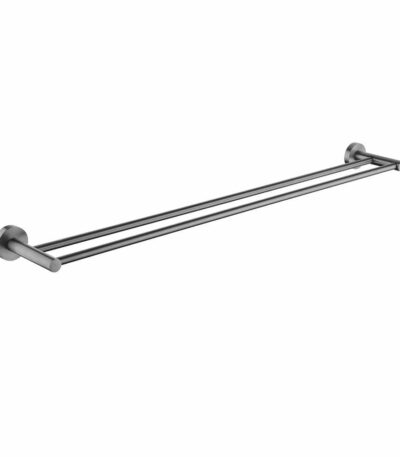 LUCID PIN Gun Metal Grey Double Towel Rail Rail - 800mm | GM6602.TR